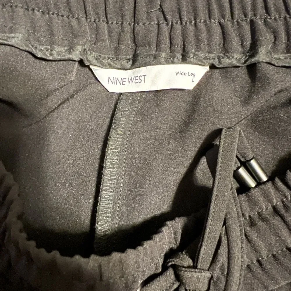 Black Women's Pants with Tan Stripe